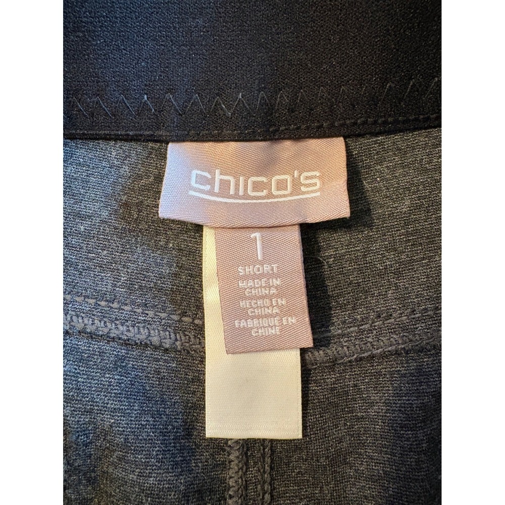 Chico's So Slimming Pants Womens 1 M Short Gray Straight Leg Trousers Workwear - Picture 3 of 12